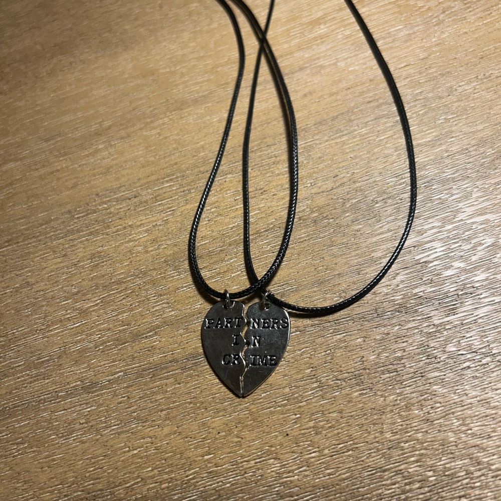 Partners In Crime Silver Heart Pendant Necklace